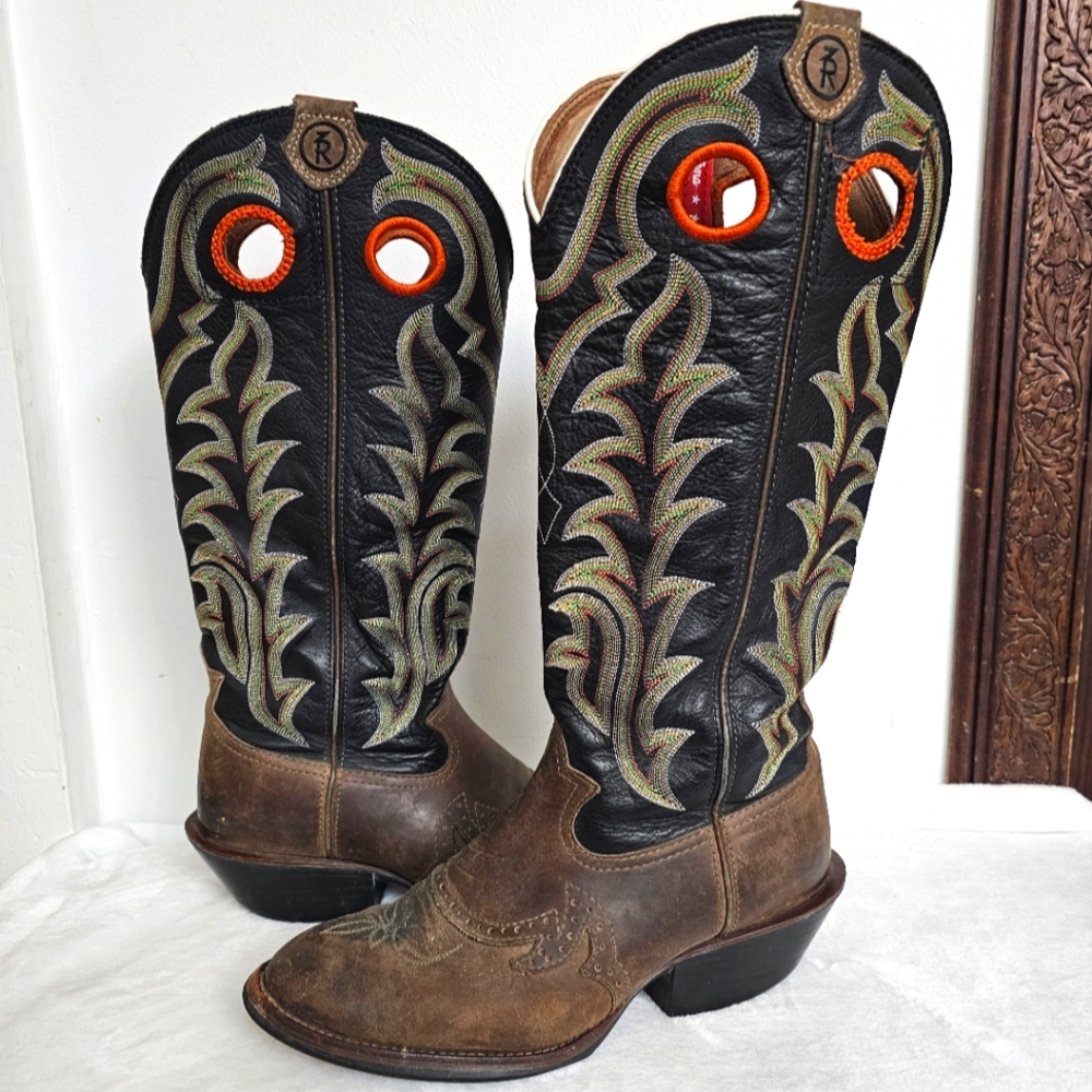 Tony Lama Mens Buckaroo Cowboy Western Boots RR1002 Size 8.5 EE